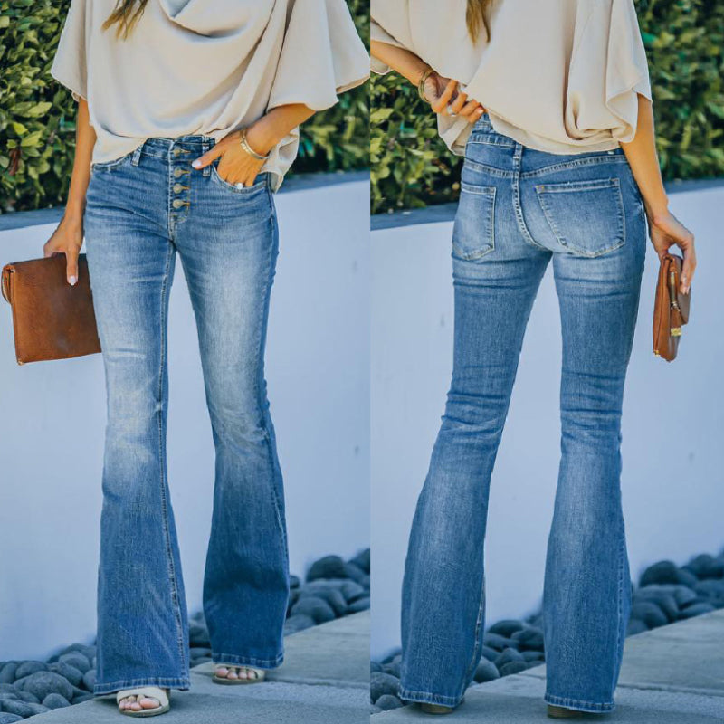 Vintage High-Waisted Jeans With Flared Legs From The 70s