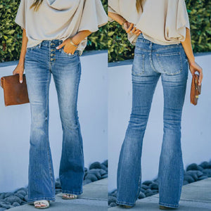Vintage High-Waisted Jeans With Flared Legs From The 70s