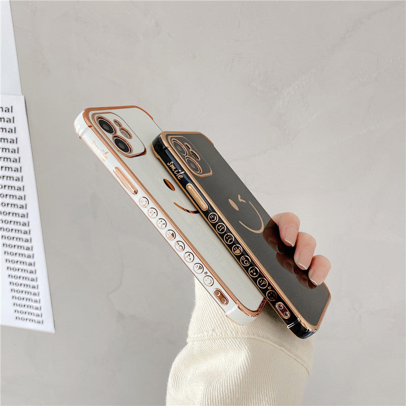 Side Smiley Face Pattern Case Cover For iPhone