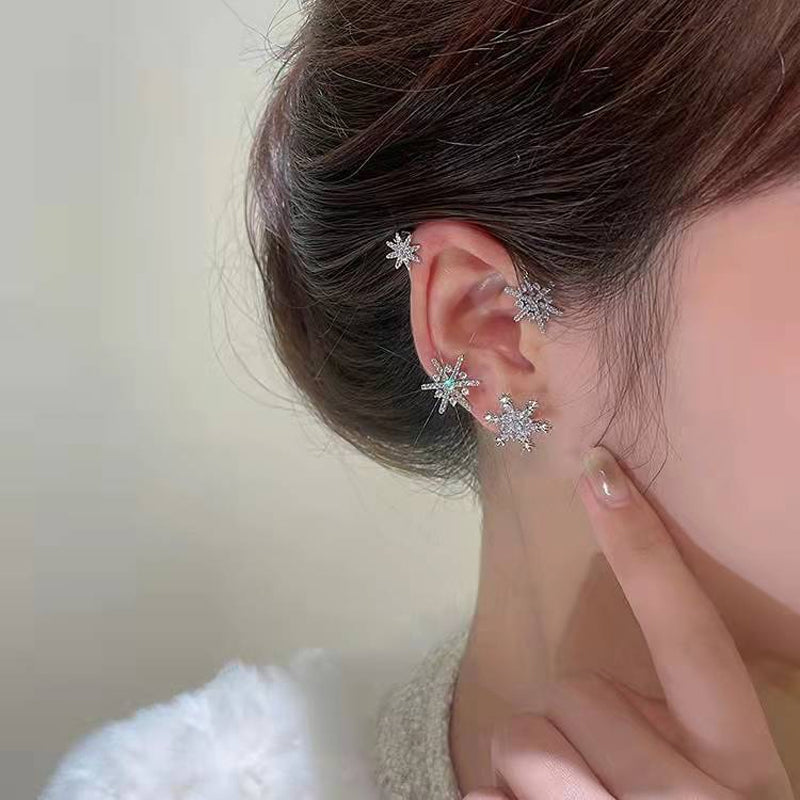 Diamond And Zirconia Earrings Without Holes