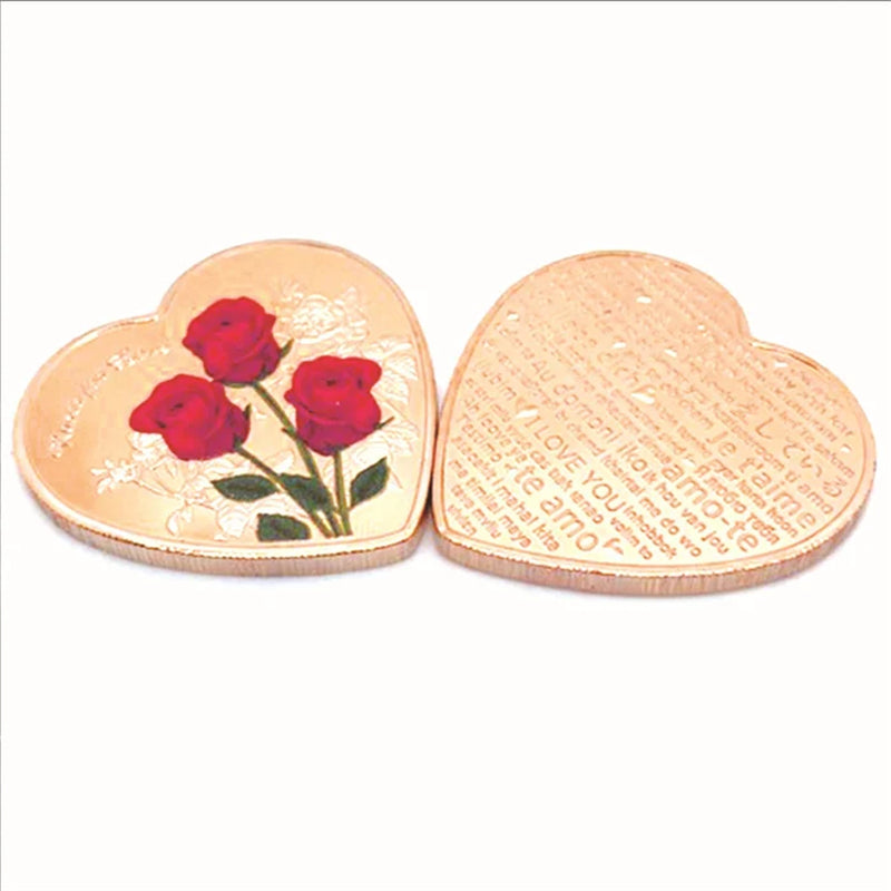 Rose Heart-Shaped Commemorative Coin