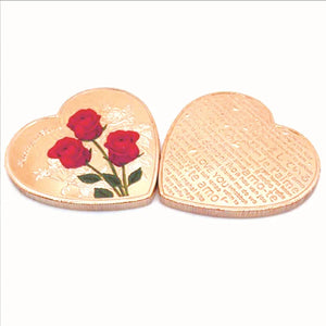 Rose Heart-Shaped Commemorative Coin