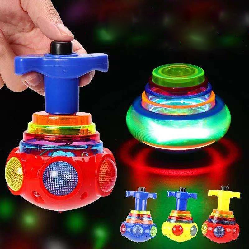 Music Flashing Spinners Toy with Launcher