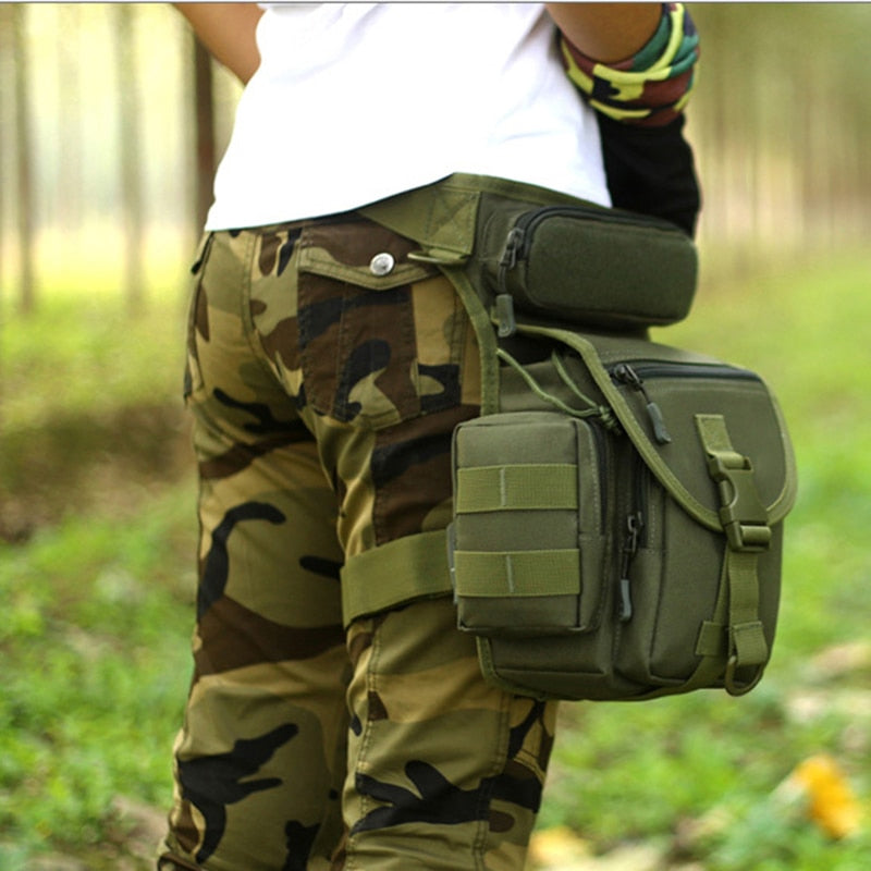 Nylon Waterproof Men Tactical Waist Pack Leg Travel Belt Bag