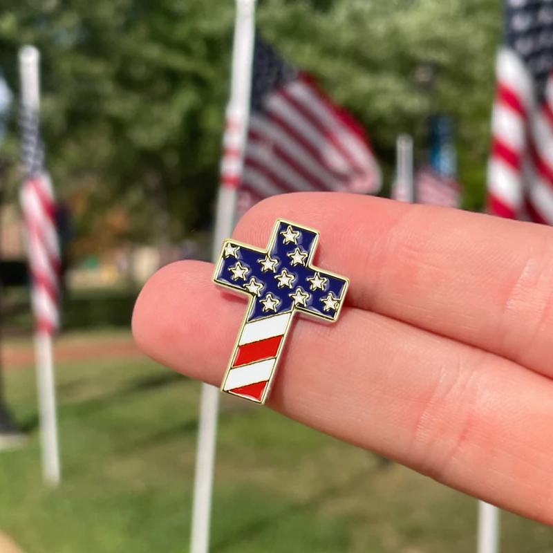 Adorable American Cross Pin
