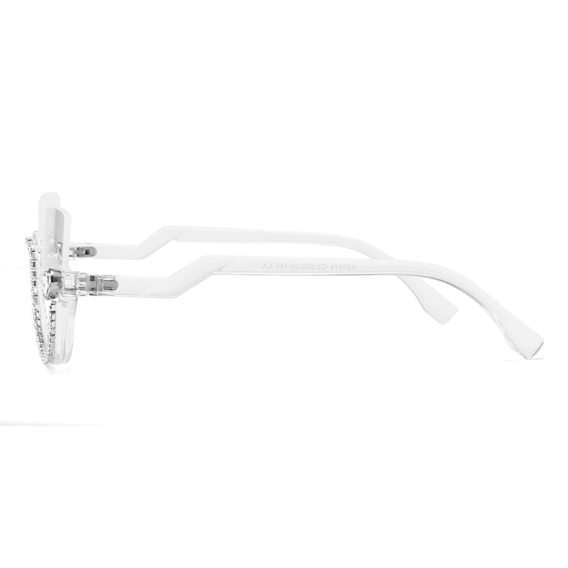 Cat-eye White-Diamond Eyeglasses for Women
