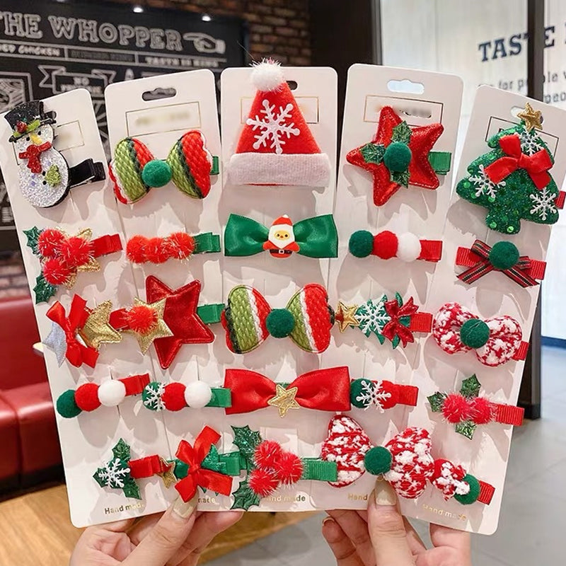 5 Pieces Christmas Hair Clips Set