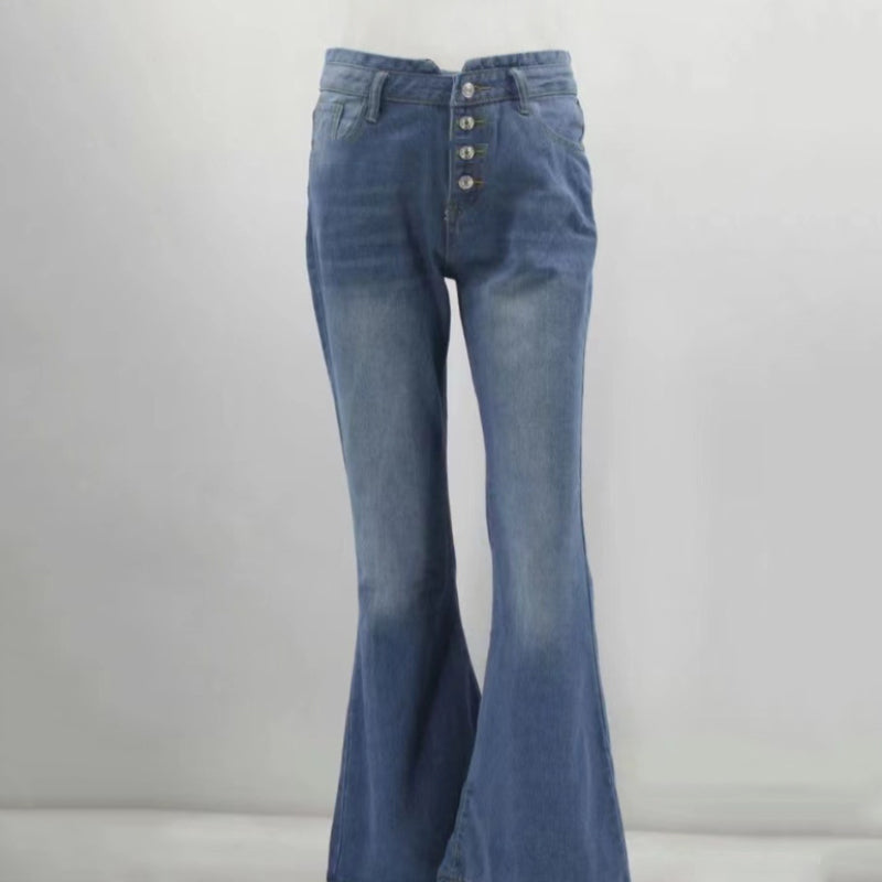 Vintage High-Waisted Jeans With Flared Legs From The 70s