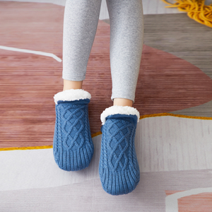 New Woven And Velvet Indoor Socks Slippers