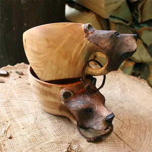 Cute Animal Handmade Wooden Mug