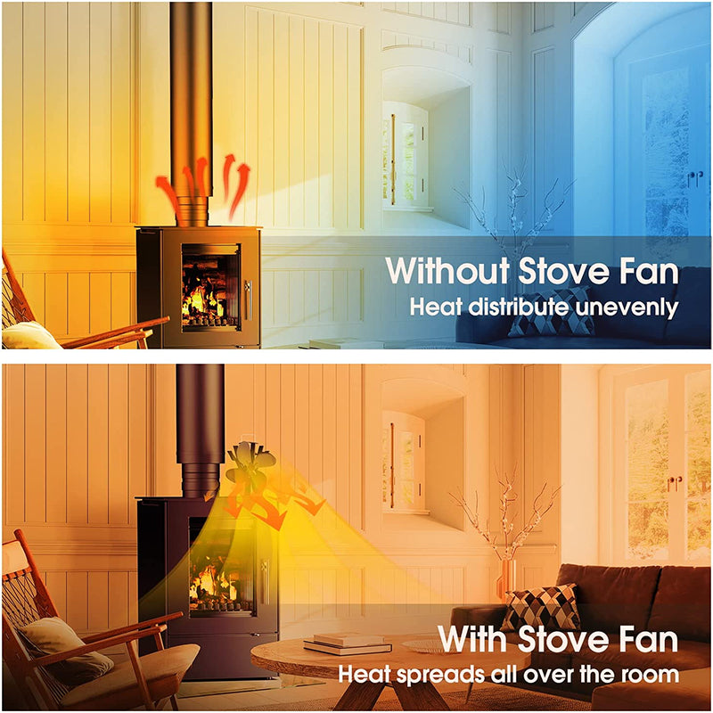 4 Blades Heat Powered Stove Fan