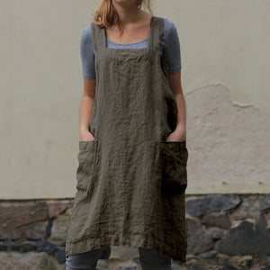 Women's Cotton and Linen Loose Apron