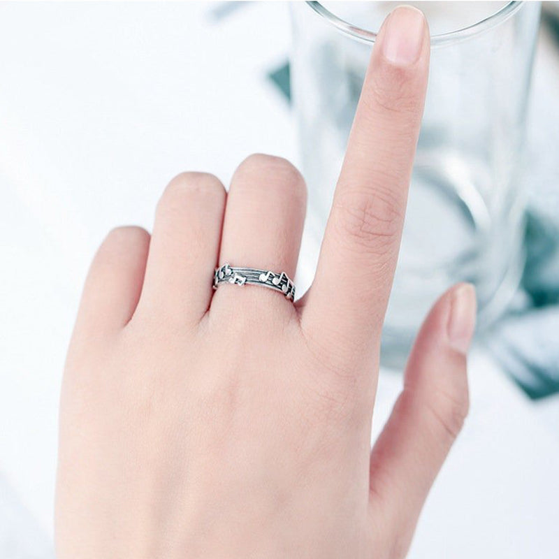 Music Note Ring Music Adjustable Couple's Ring
