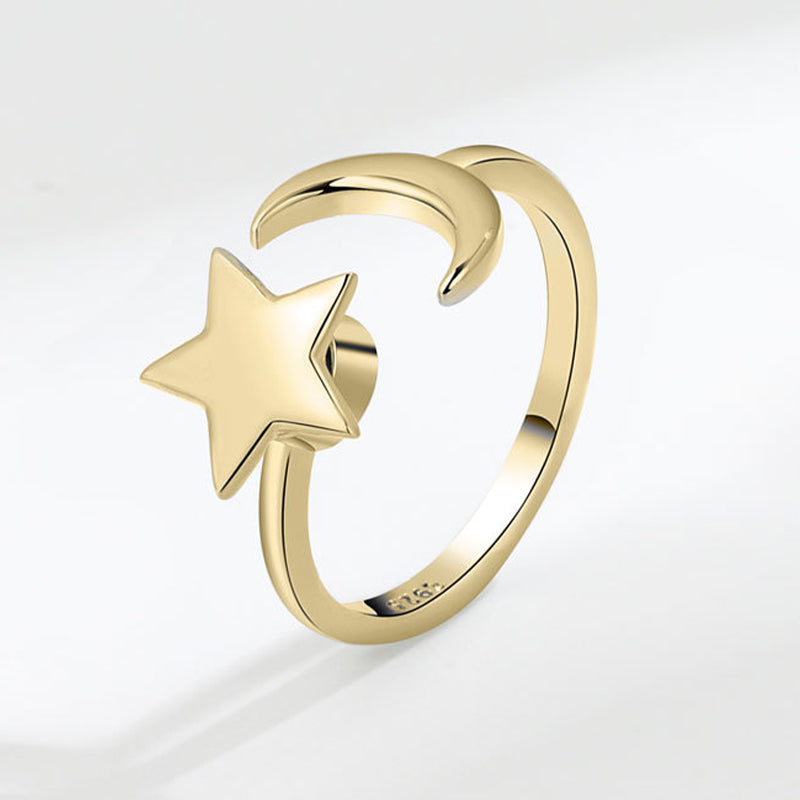 Adjustable Moon & Stars Anxiety Ring