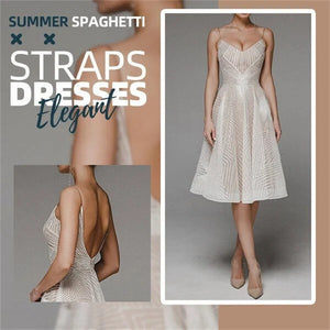 Stylish V-neck Strap A-line Dress