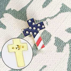 Adorable American Cross Pin