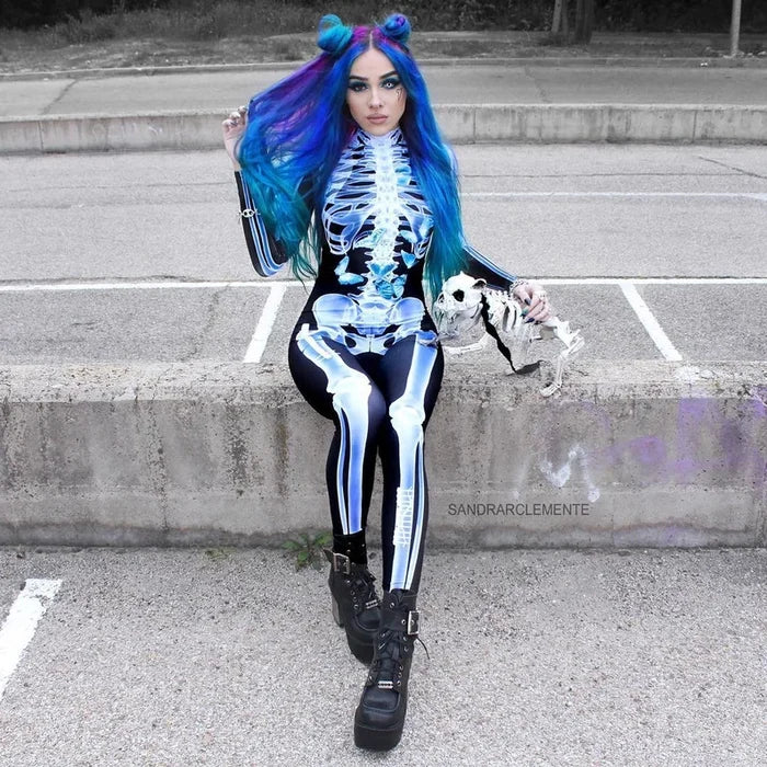 Halloween Sexy Skull Bodysuit