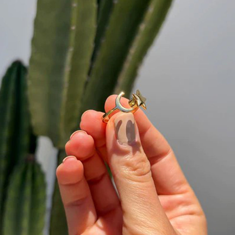 Adjustable Moon & Stars Anxiety Ring