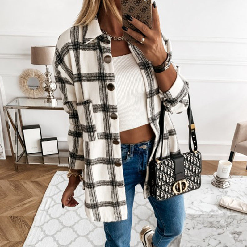 Women's Casual Plaid Coat