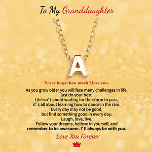 For Daughter & Granddaughter Letter Initial Necklace