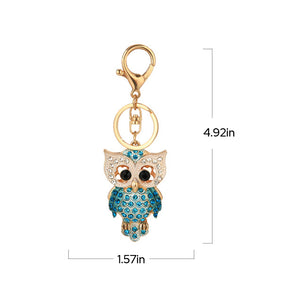 Diamond Owl Metal Keychain Pendant
