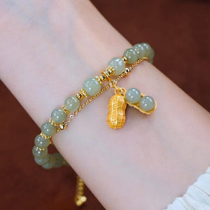 Double Chain Natural Jade Bracelet