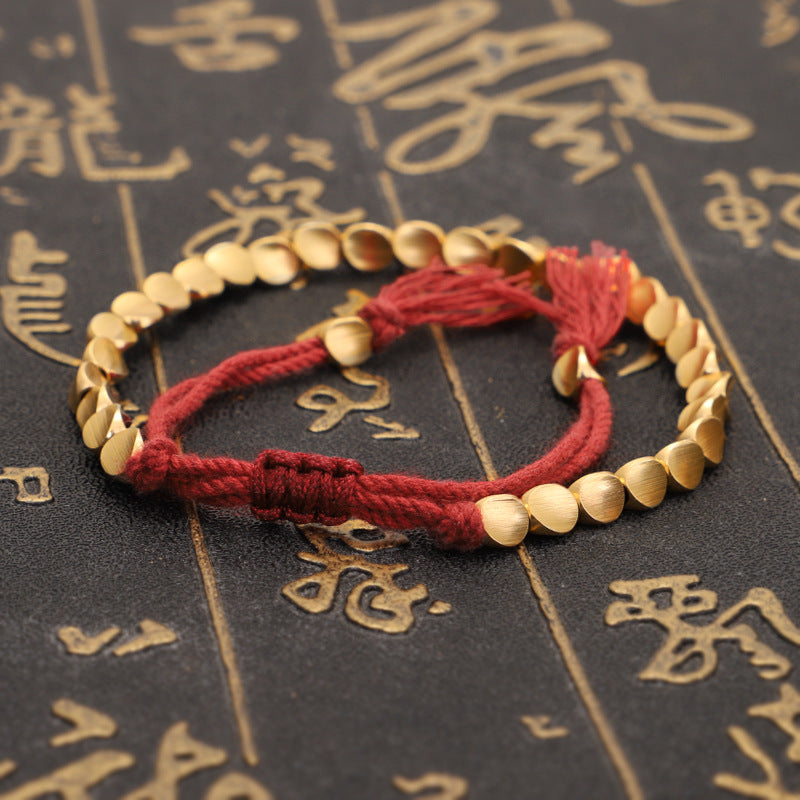 Shaped Copper Bead Bracelet