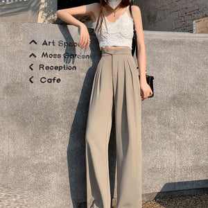 Solid Color Casual Wide Leg Pants