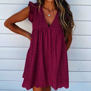 Lace Hollow V-Neck Dress
