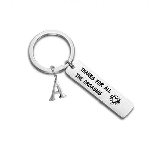 Couple Key Ring With Letter Pendant
