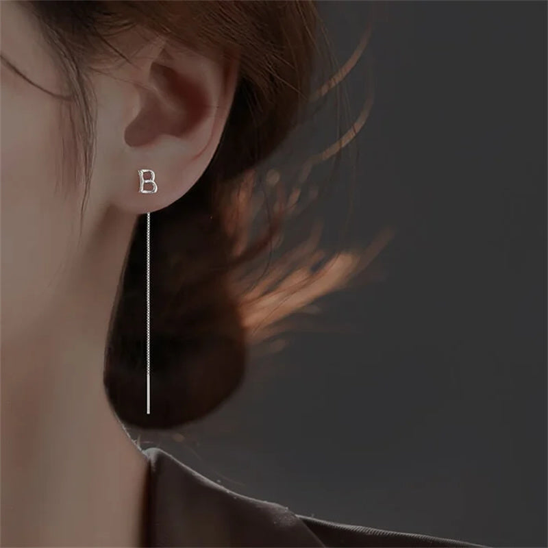 ✨Shiny Alphabet Earrings, 26 Letter Tassel Chain Drop Earrings for Girls, Personalized DIY