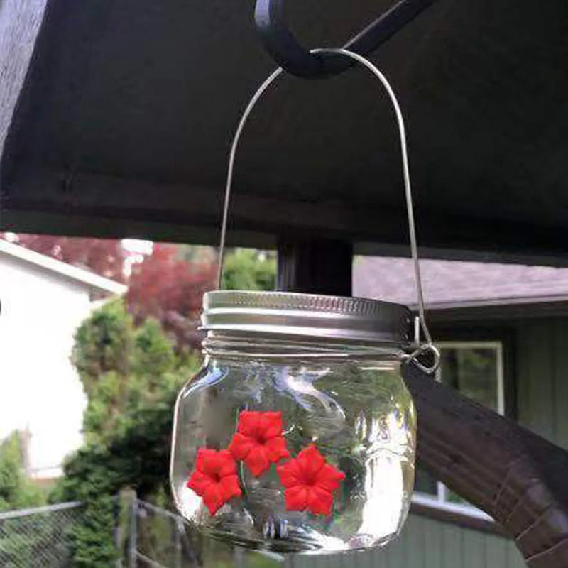 Beautiful Mason Jar Hummingbird Feeder