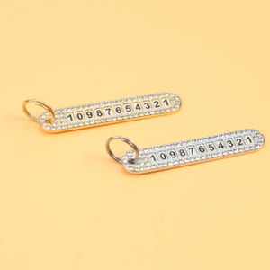 Diamond Car Number Plate Key Pendant