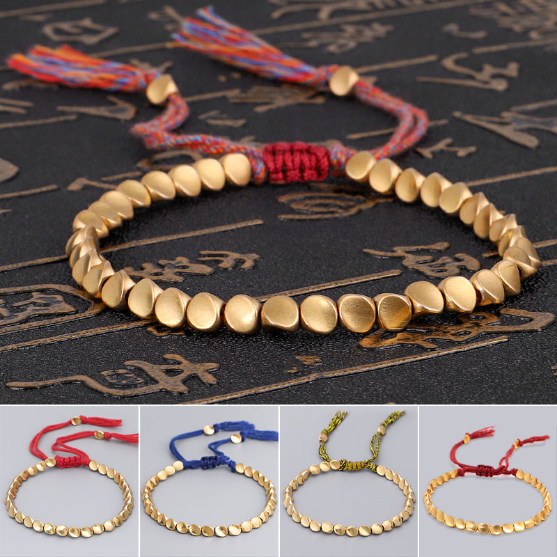 Shaped Copper Bead Bracelet