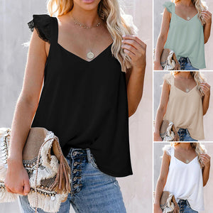 Ruffle V-Neck Tank Top