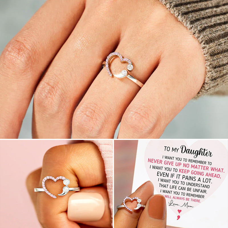 Inspirational Heart Adjustable Ring
