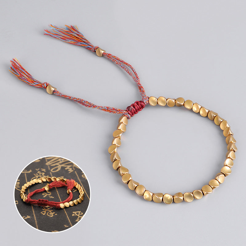 Shaped Copper Bead Bracelet