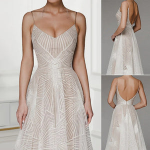 Stylish V-neck Strap A-line Dress