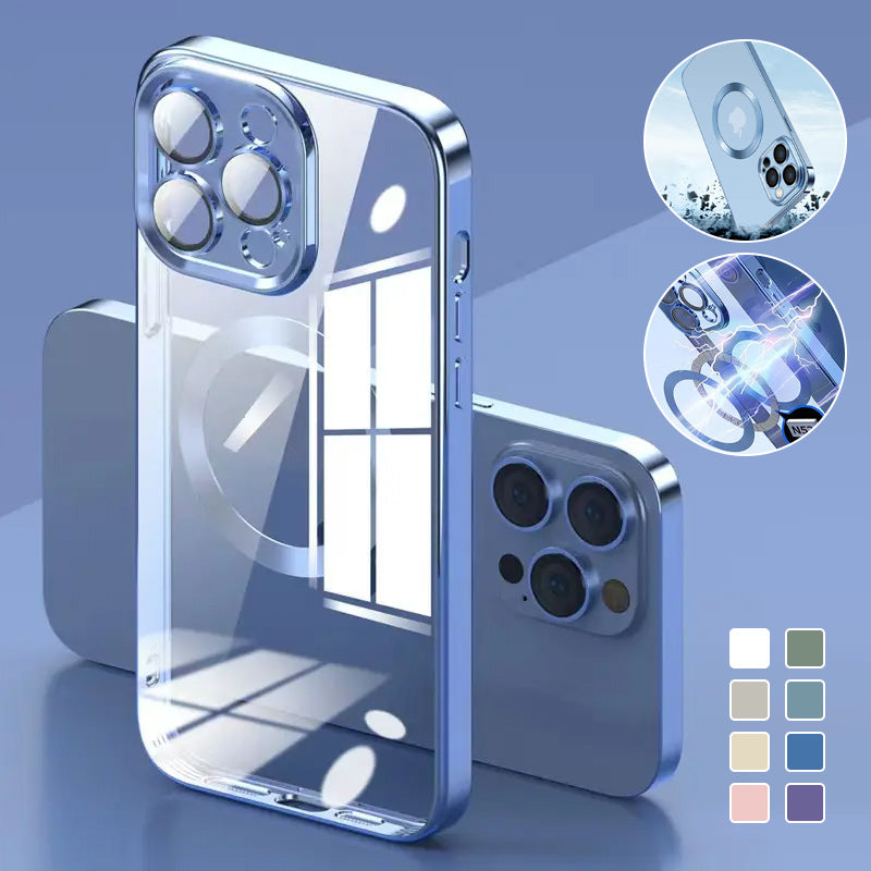 Electroplating Wireless Magnetic Charging All-Inclusive Lens Case for iPhone