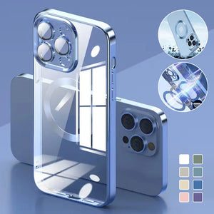 Electroplating Wireless Magnetic Charging All-Inclusive Lens Case for iPhone