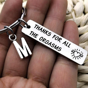 Couple Key Ring With Letter Pendant