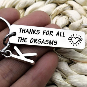 Couple Key Ring With Letter Pendant