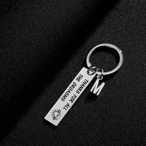 Couple Key Ring With Letter Pendant