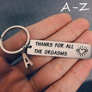 Couple Key Ring With Letter Pendant