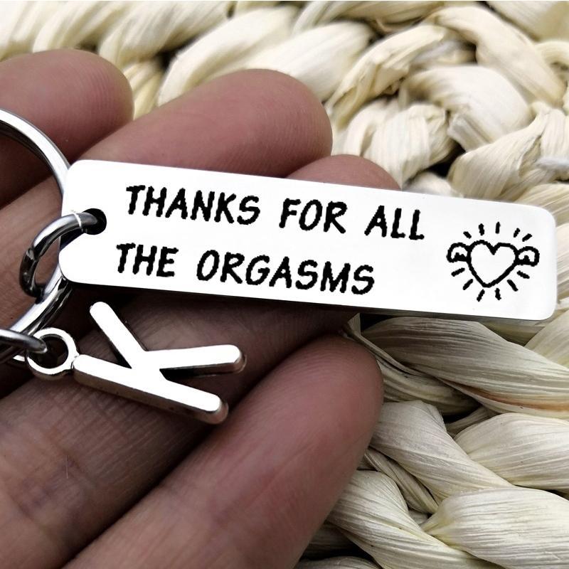 Couple Key Ring With Letter Pendant