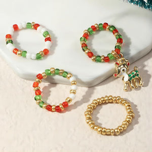 4 PCs Christmas Band Ring