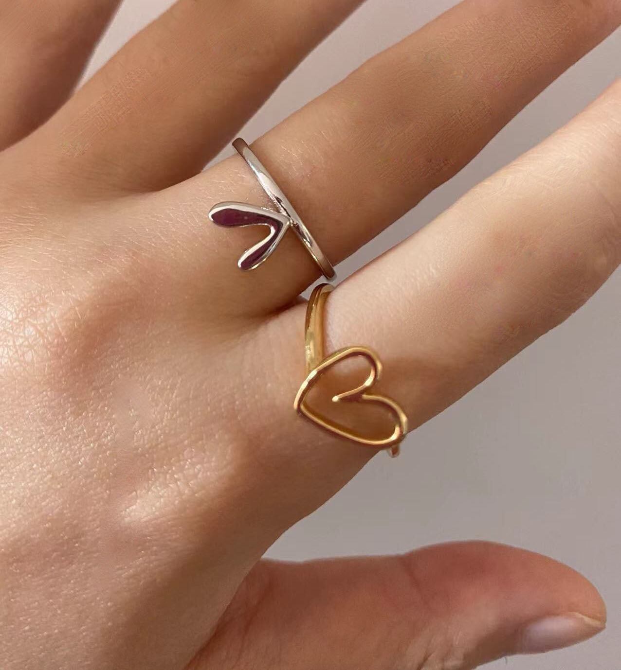 To My Granddaughter Irregular Minimalist Two-piece Ring