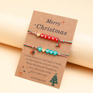 Heart Letter Merry Christmas Pendant Bracelet