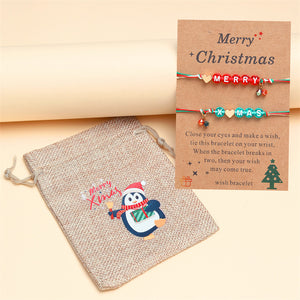 Heart Letter Merry Christmas Pendant Bracelet