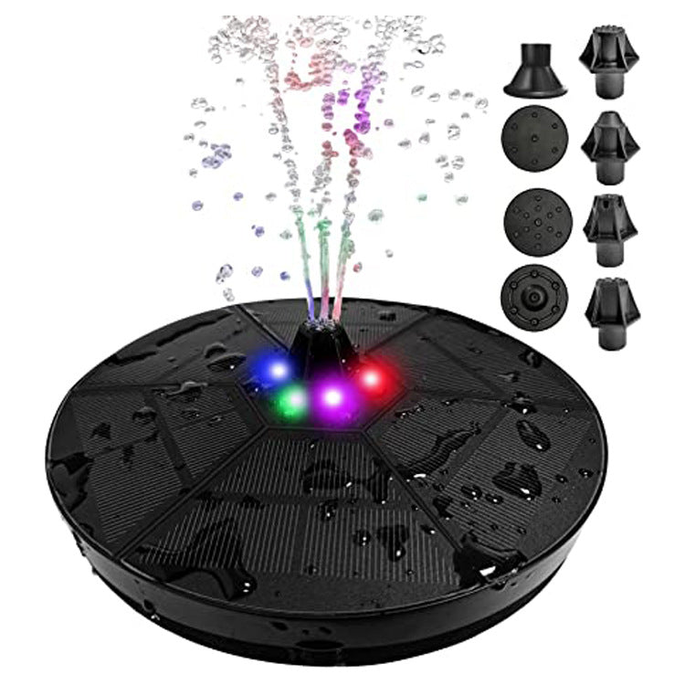 Solar Powered Bird Fountain With Lights